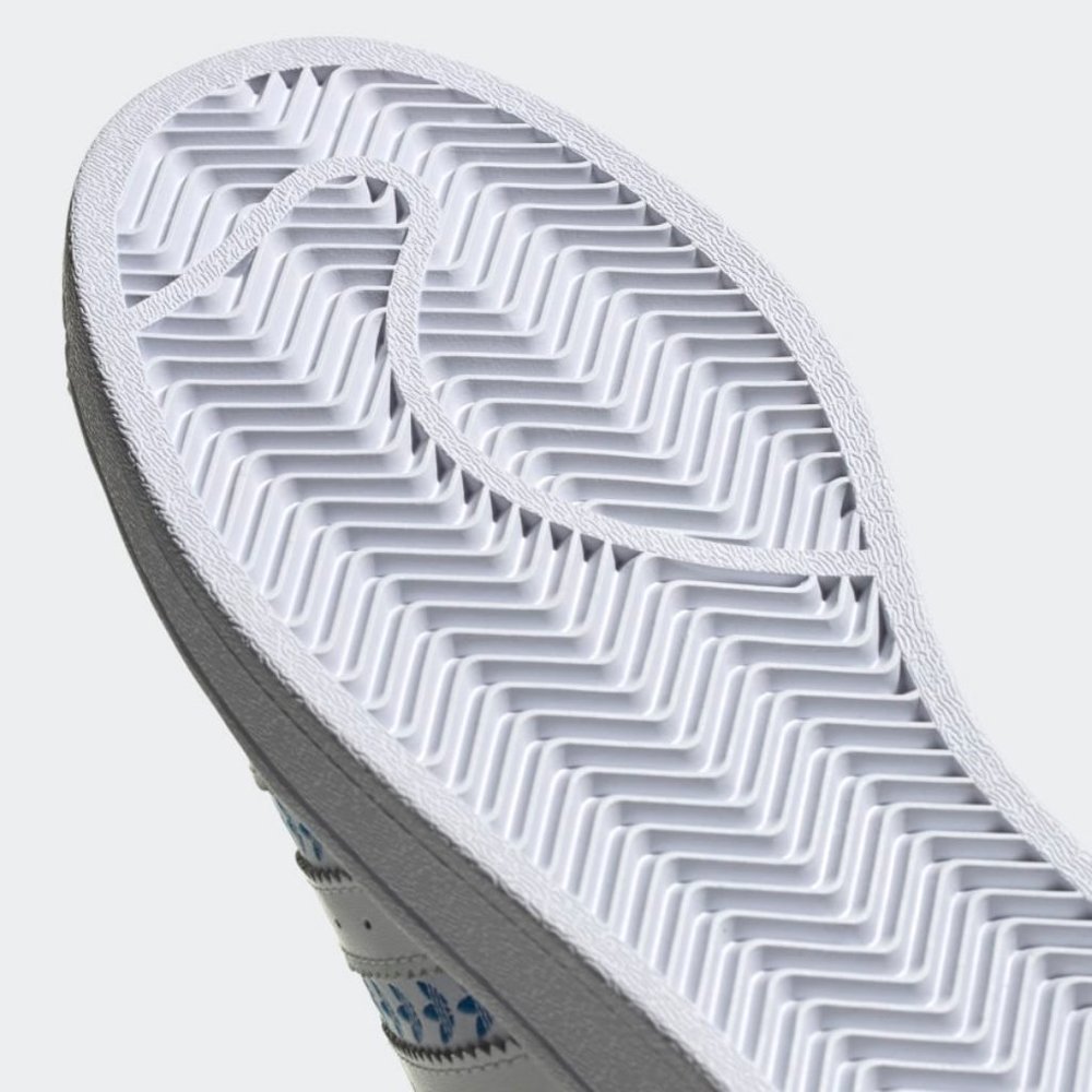 adidas Superstar White Blue Trefoil Stripes FY3494 Shelltoe Fashion Sneaker - Picture 12 of 12